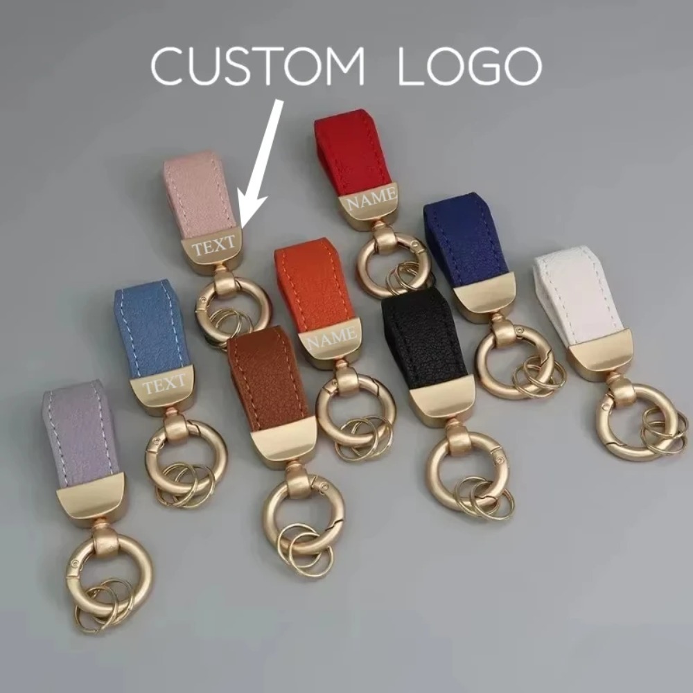 Vintage Fashion Rings For Women - Short Leather Keychain for Men and