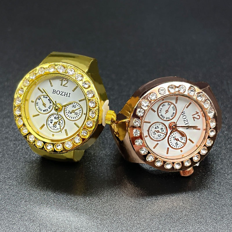 Vintage Fashion Rings For Women - Creative Vintage Rhinestone Ring Watch for