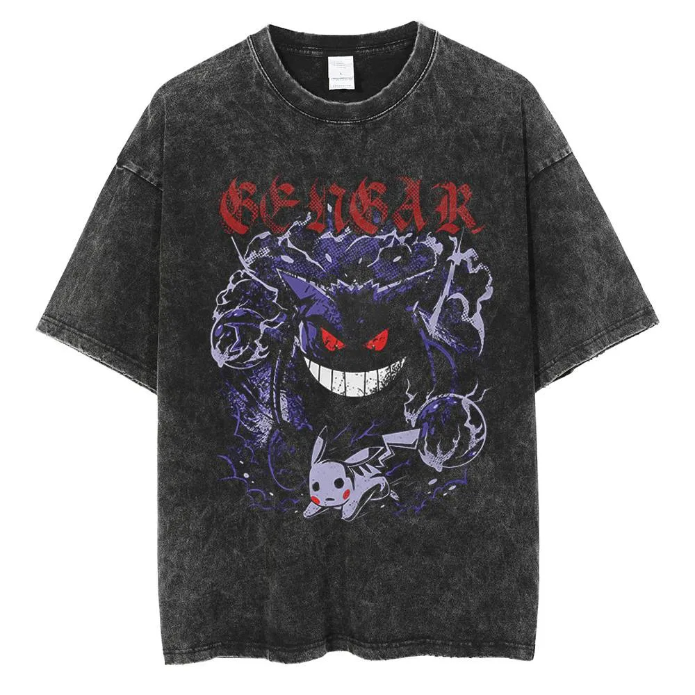 Vintage Fashion Japan - Pokémon Gengar and Pikachu Anime T-Shirt,
