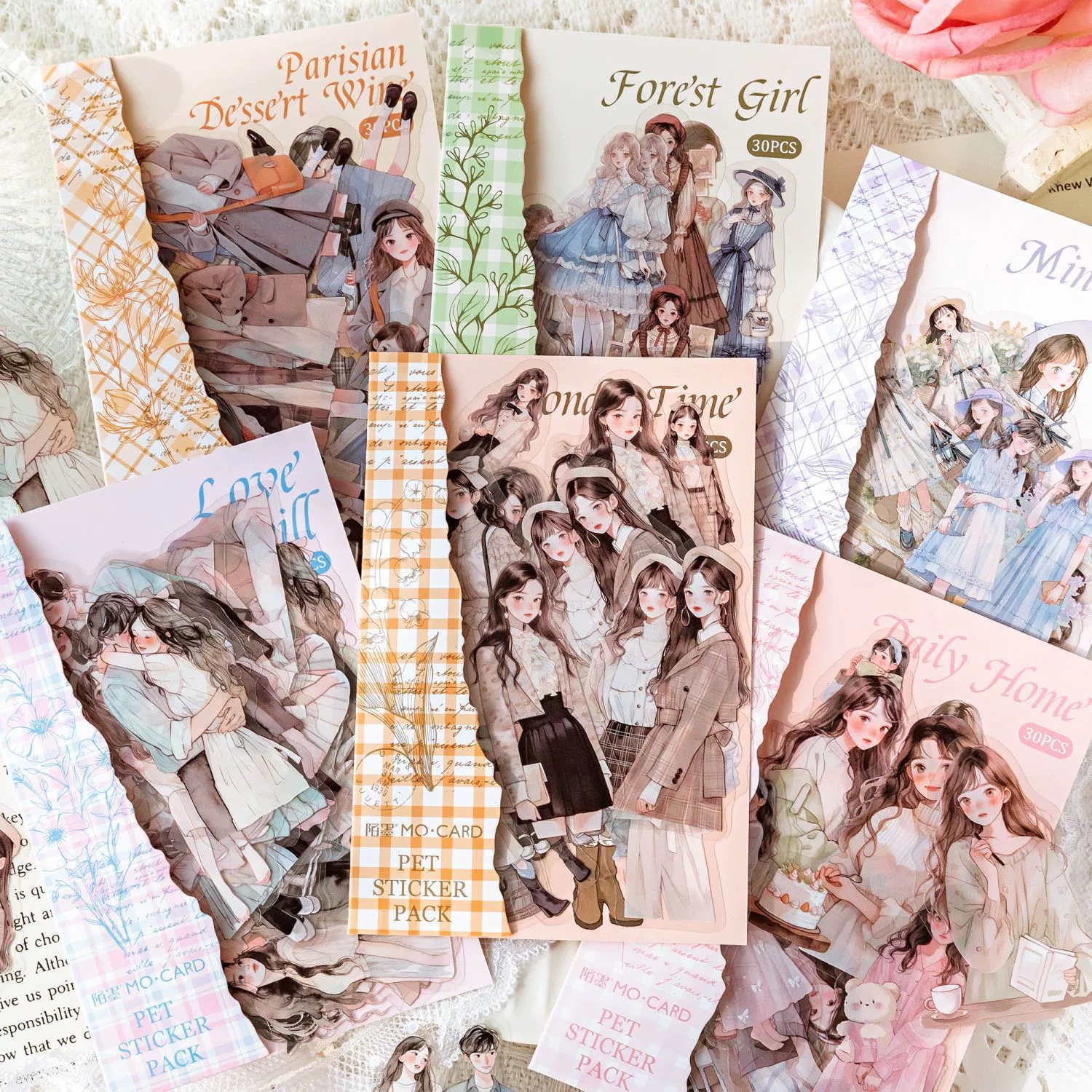 Vintage Fashion Journal - 30Pcs Life Tidbits Series PET Stickers