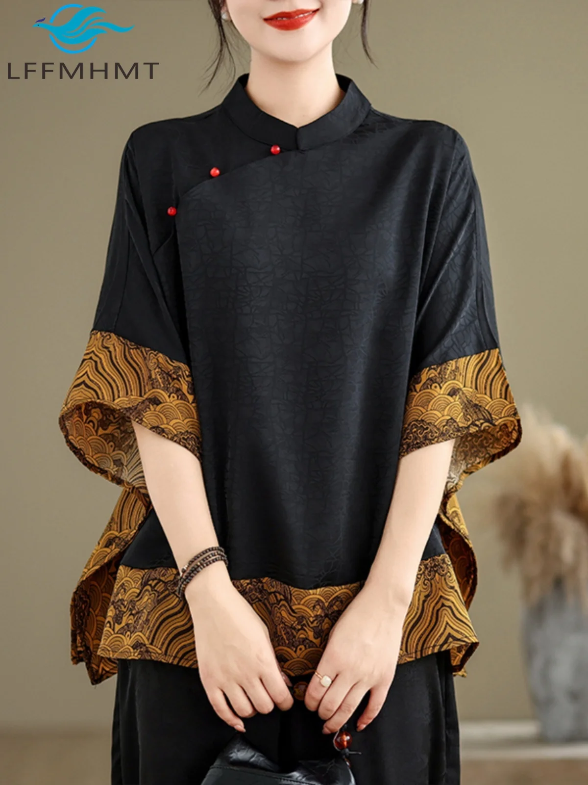 Mulberry Silk Chinese Style T- - Vintage Fashion Style Female recension och pris