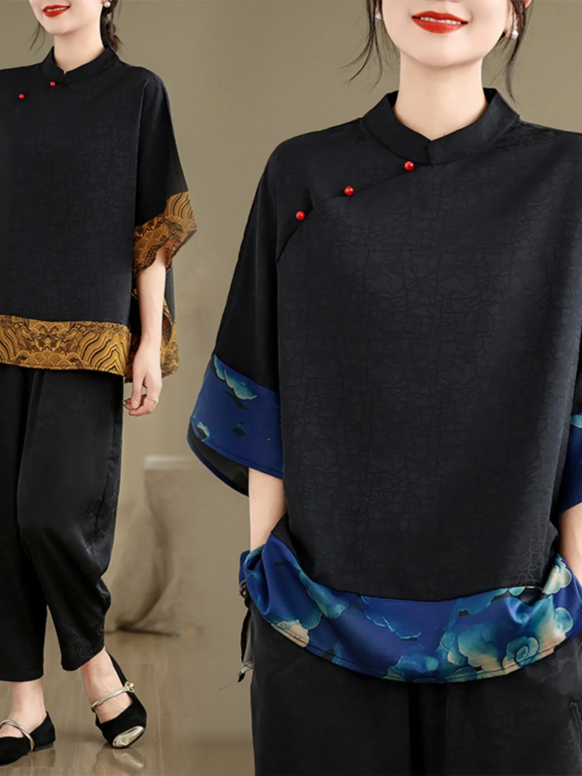 Mulberry Silk Chinese Style T- - Vintage Fashion Style Female recension och pris