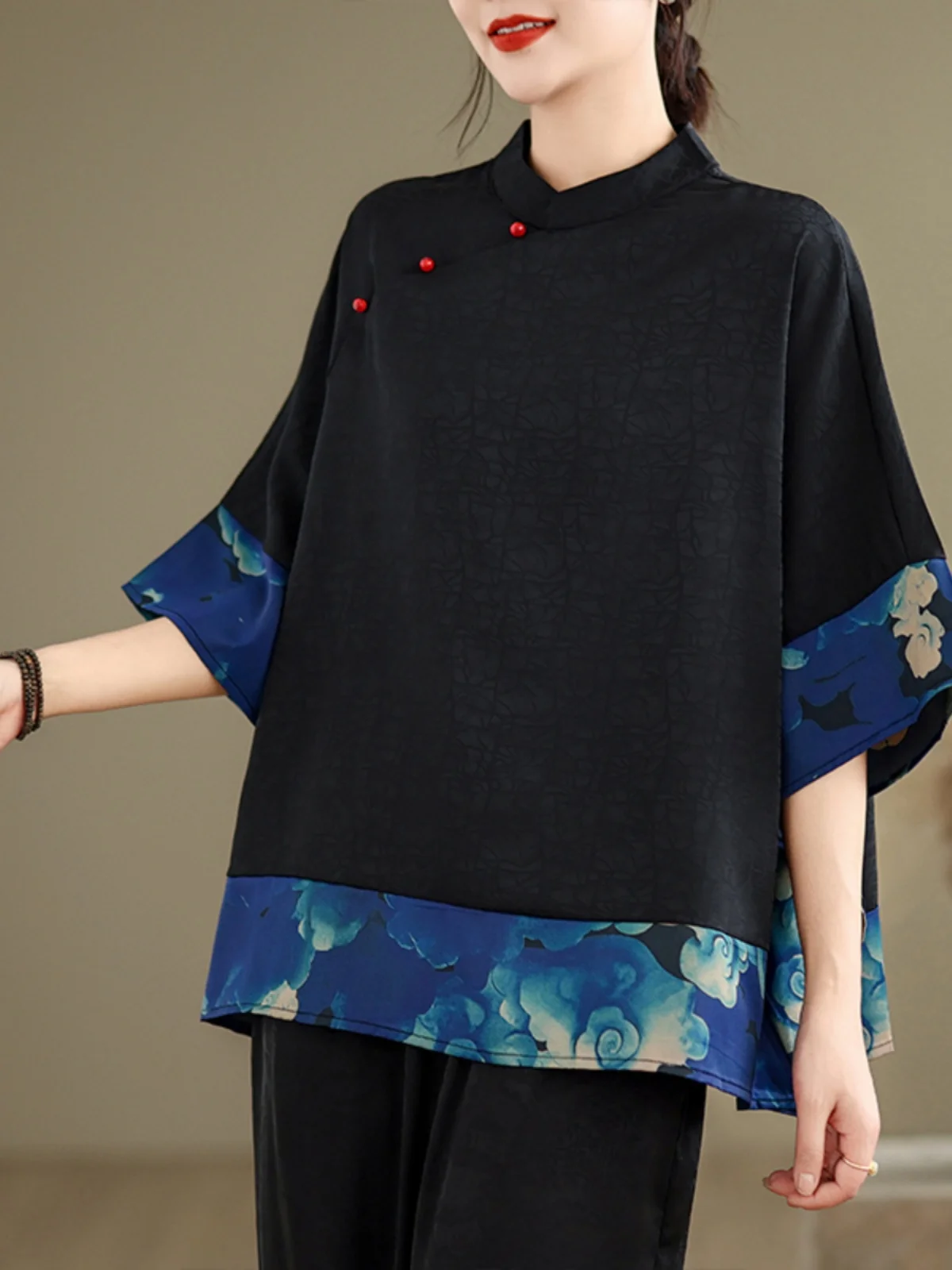 Mulberry Silk Chinese Style T- - Vintage Fashion Style Female recension och pris