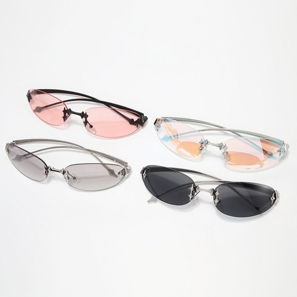 Y2K Style Frameless Sunglasses - Vintage Fashion Style Female recension och pris