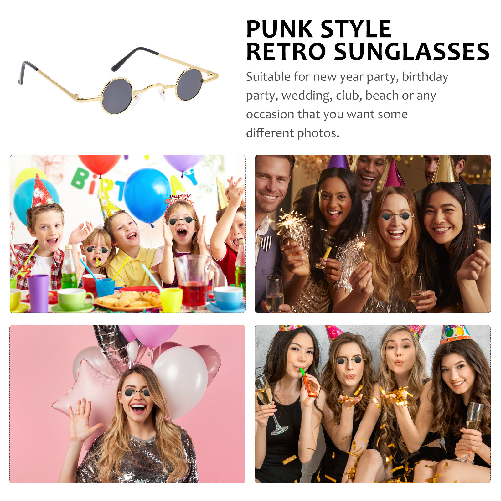 Punk Vintage Sunglasses Round  - Vintage Fashion Club Photos recension och pris