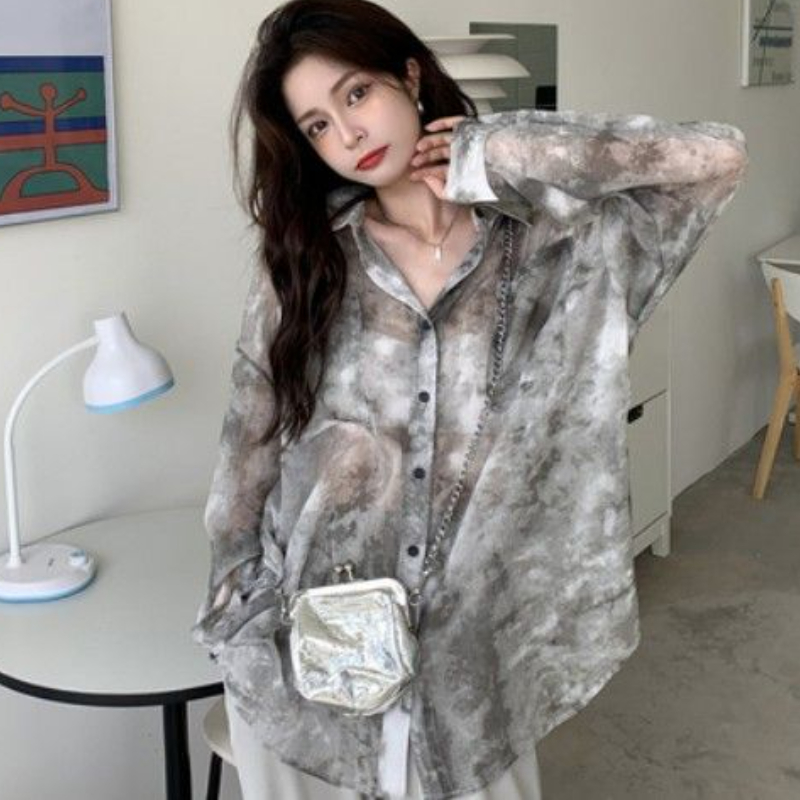 Tie Dye Shirts Women Loose Sun - Vintage Fashion Style Female recension och pris