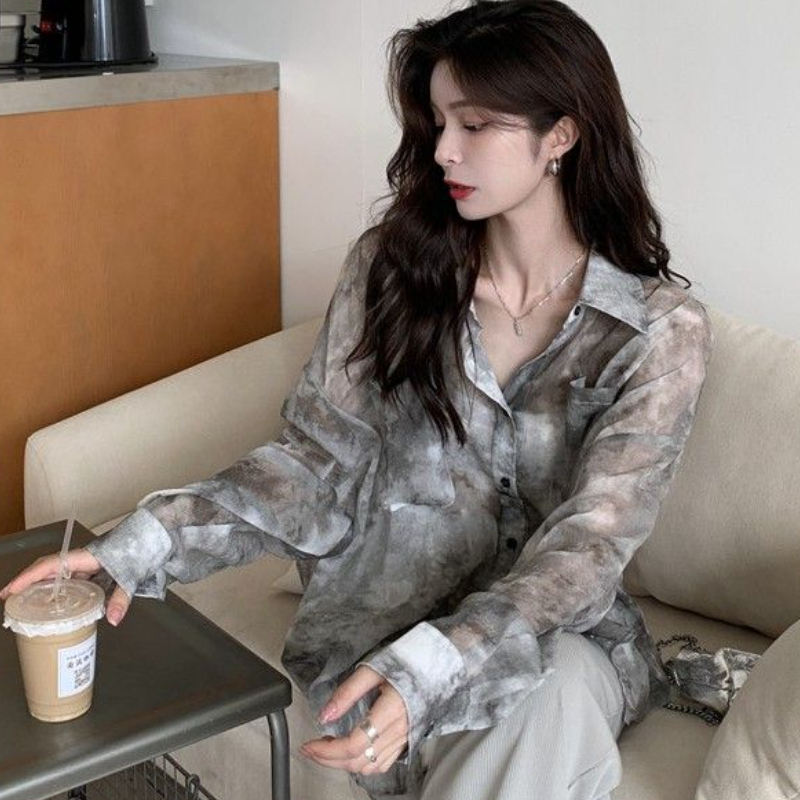 Tie Dye Shirts Women Loose Sun - Vintage Fashion Style Female recension och pris