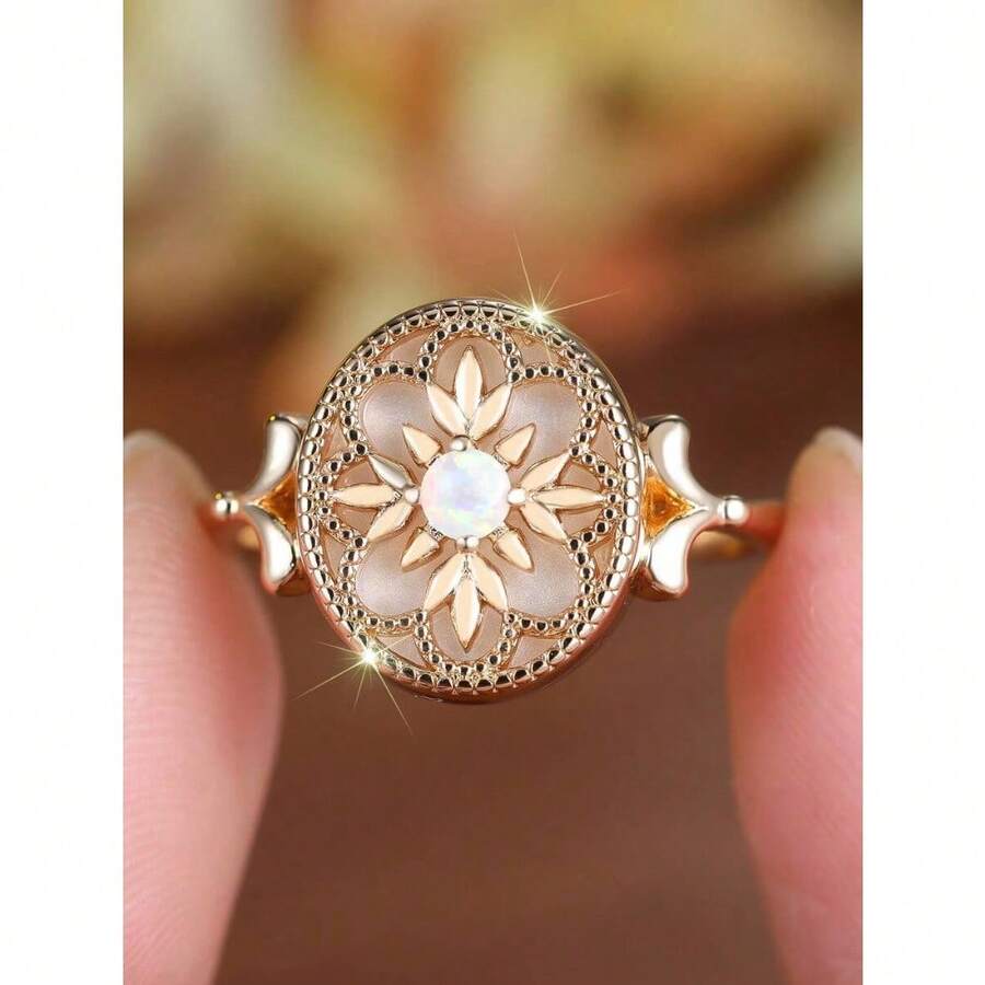 Vintage Floral White Agate Rou - Vintage Fashion Center recension och pris