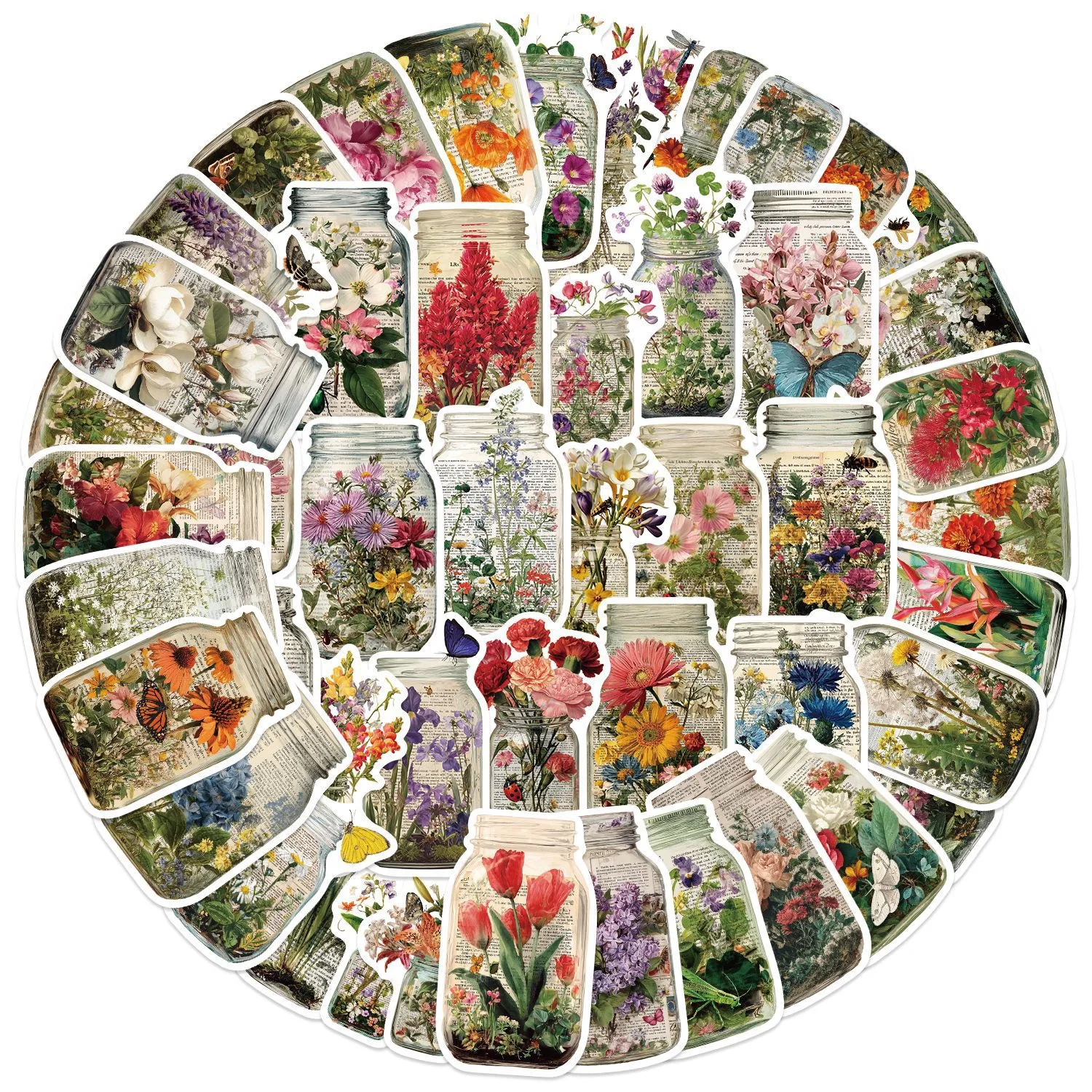 50pcs Vintage Bottle Flower St - Vintage Fashion Magazine recension och pris