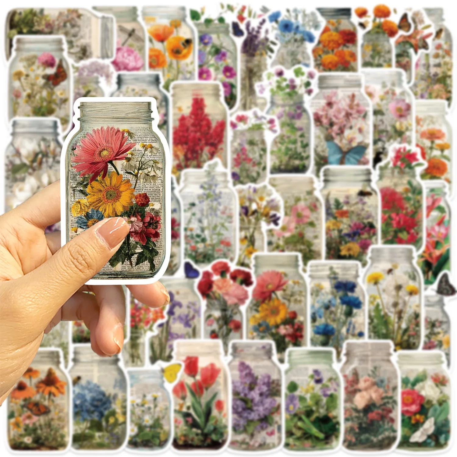 50pcs Vintage Bottle Flower St - Vintage Fashion Magazine recension och pris