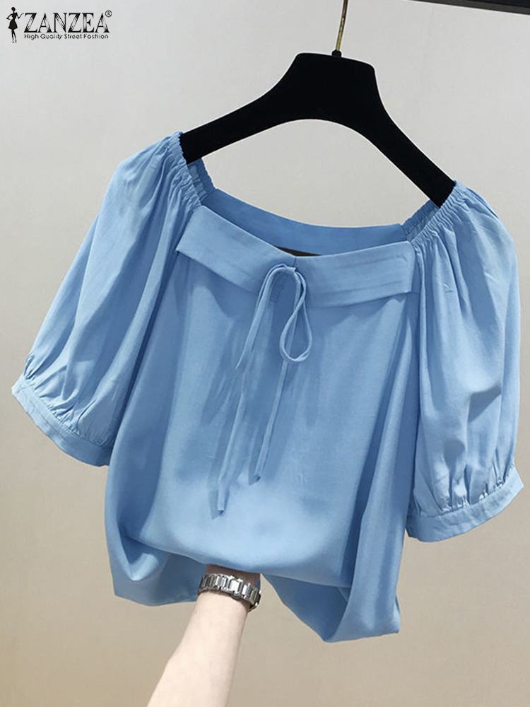 ZANZEA Korean Style Solid Blou - Vintage Fashion Style Female recension och pris