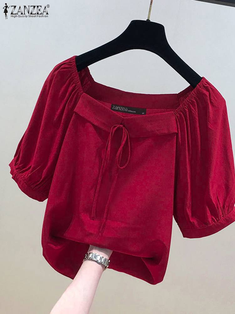 ZANZEA Korean Style Solid Blou - Vintage Fashion Style Female recension och pris