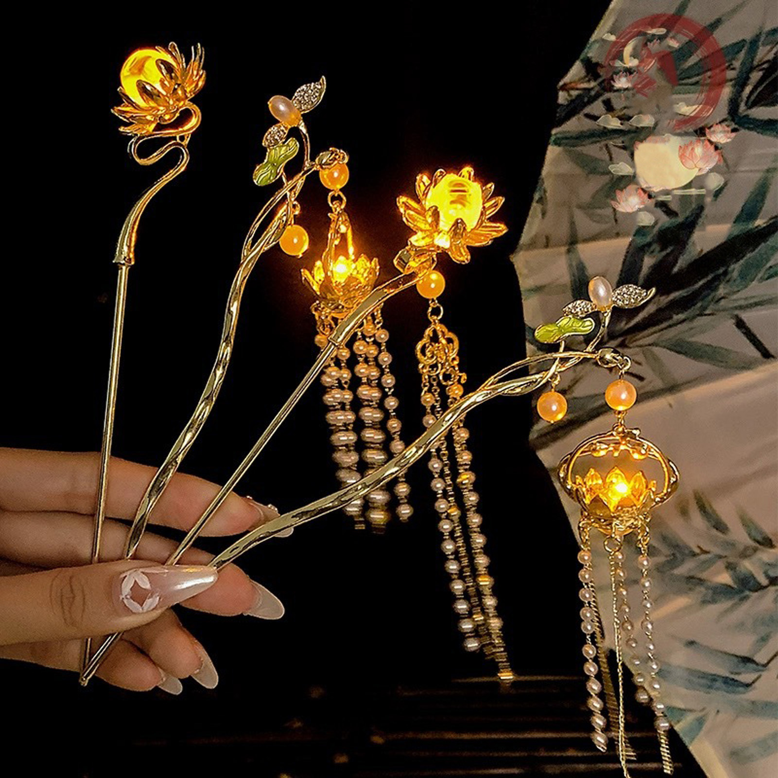 Luminous Flower Hairpin For Wo - Vintage Fashion In Chinese recension och pris