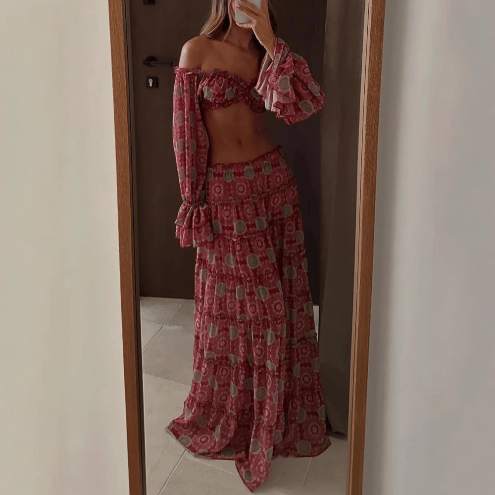Vintage Print Skirt Two Piece  - Vintage Fashion Pieces recension och pris
