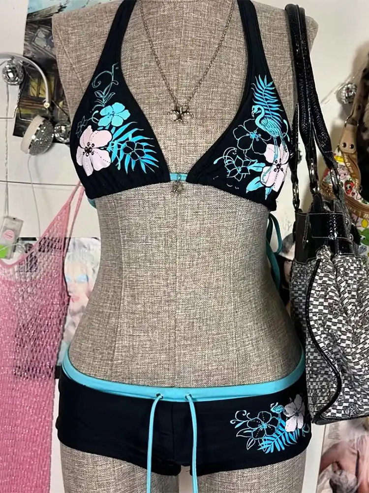 Vintage Flower print Cutie set - Vintage Fashion Style Female recension och pris
