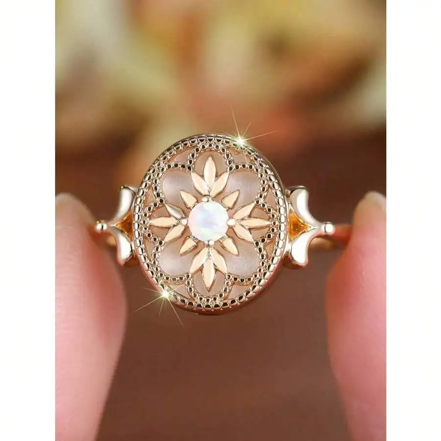 Vintage Floral White Agate Rou - Vintage Fashion Center recension och pris