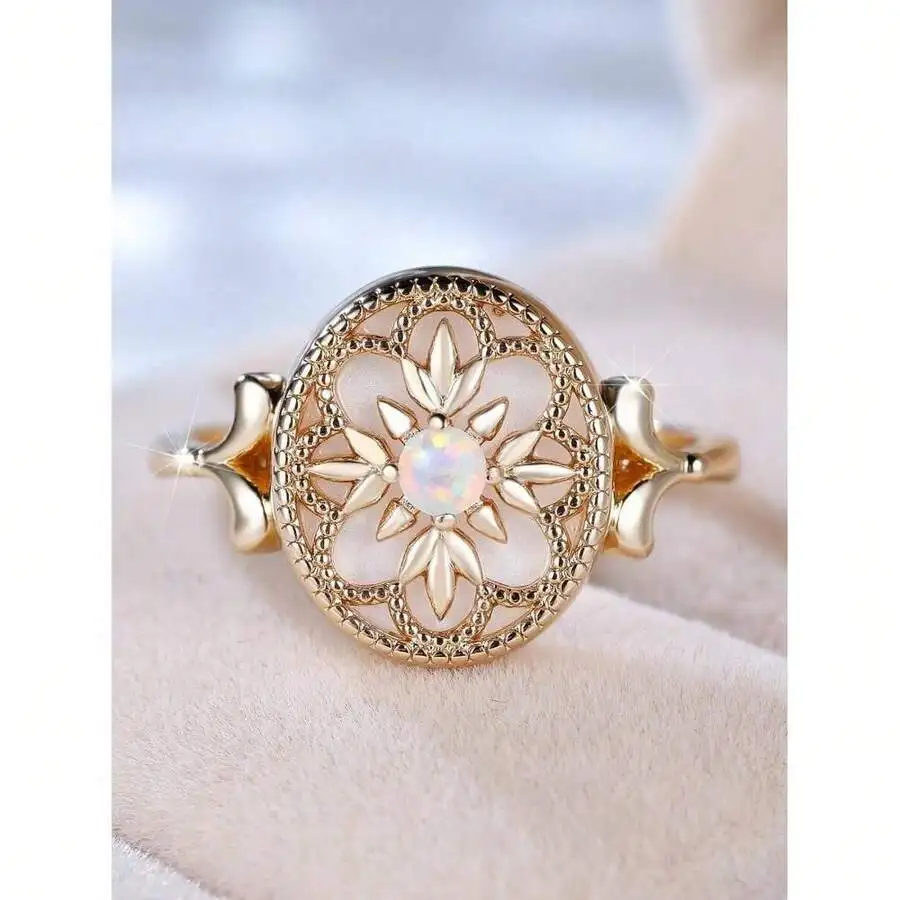 Vintage Floral White Agate Rou - Vintage Fashion Center recension och pris