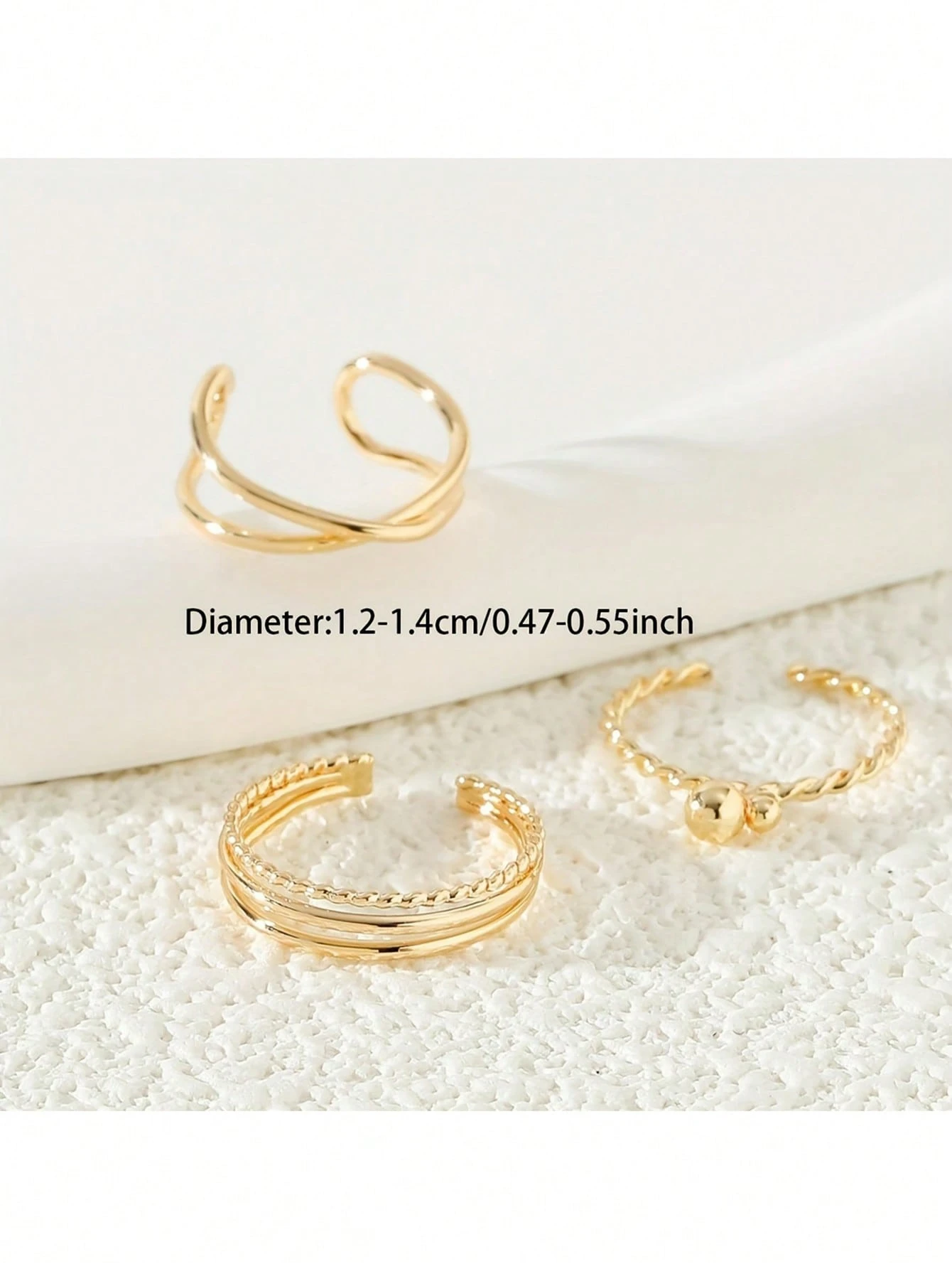 Delicate Golden Toe Rings Set  - Vintage Fashion Rings For Women recension och pris